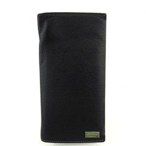 Salvatore Ferragamo wallet logo plate leather Auth used